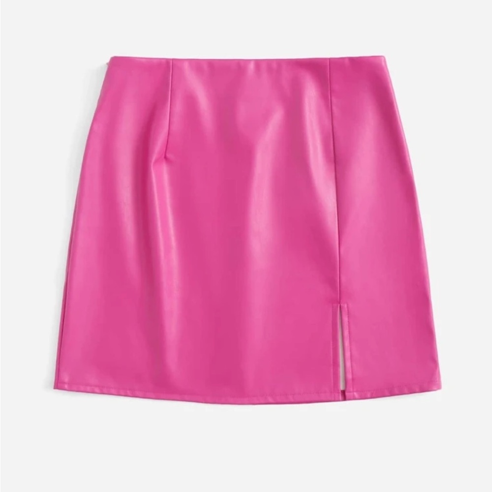 New hot pink leather skirt Valentine’s Day